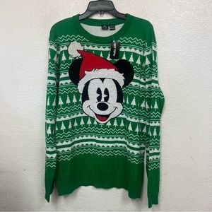 NWT Retro VTG Style Disney Mickey Mouse Christmas Holiday Pull Over Sweater
